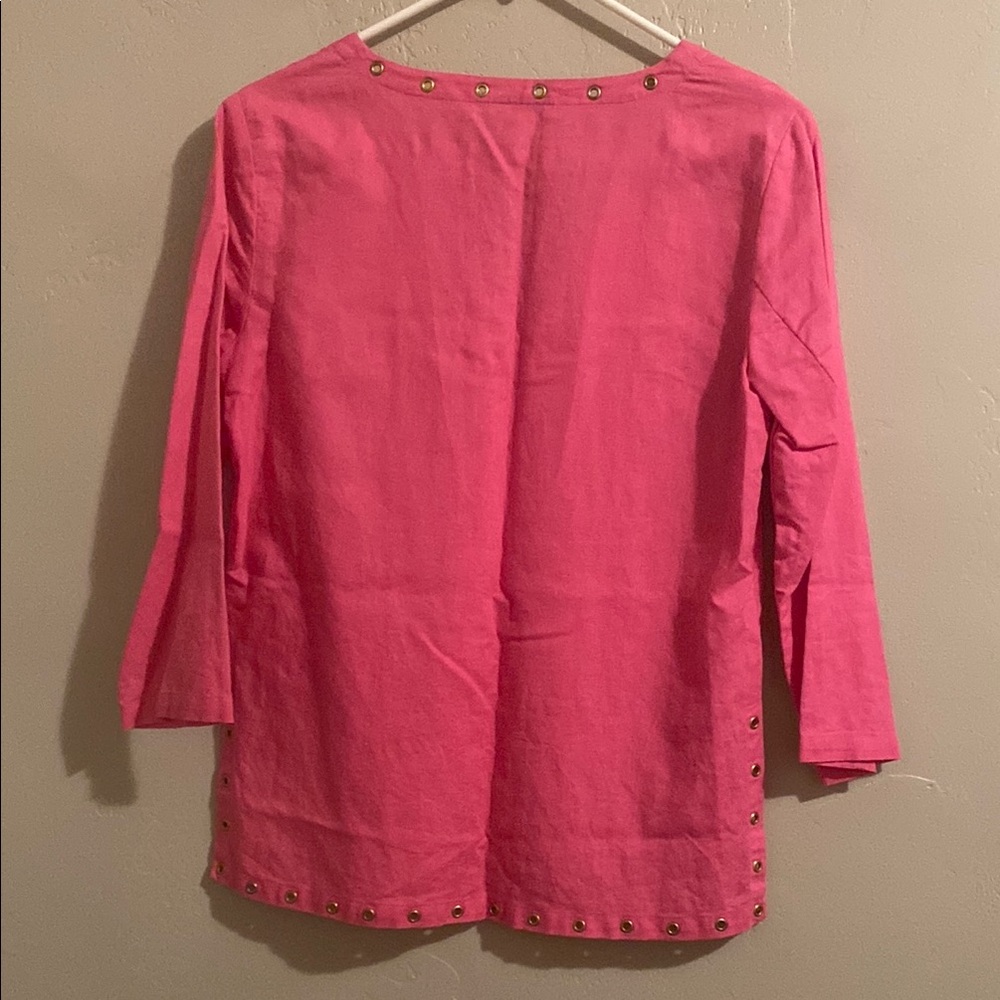 MICHAEL Michael Kors Pink Tunic with Gold Accents Woman Small - Picture 6 of 7